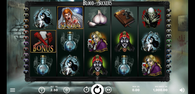 Screenshot van de gokkast Blood Suckers