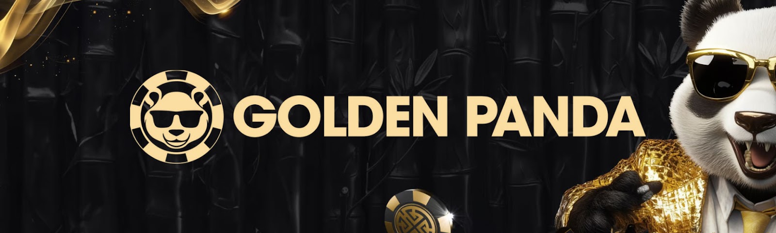 golden panda banner logo